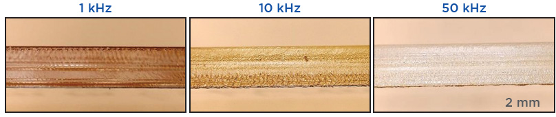 标准级PC材料，采用不同频率进行切割